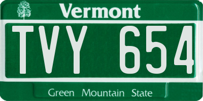 VT license plate TVY654