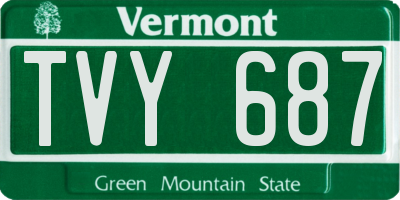 VT license plate TVY687