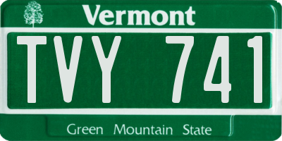 VT license plate TVY741