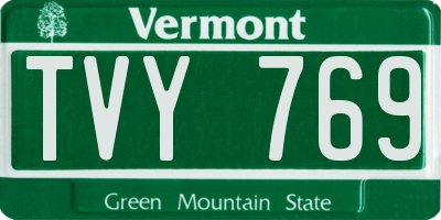 VT license plate TVY769
