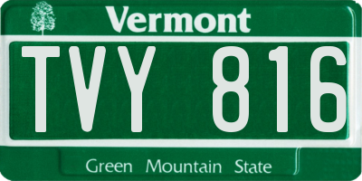 VT license plate TVY816