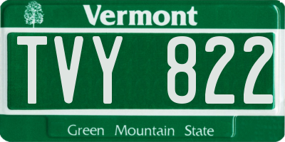 VT license plate TVY822
