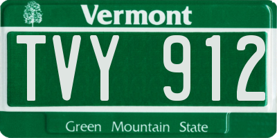 VT license plate TVY912
