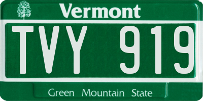 VT license plate TVY919