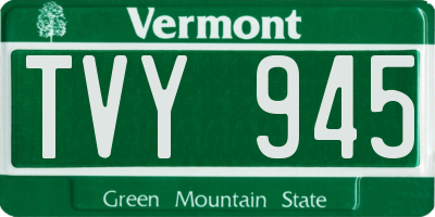 VT license plate TVY945