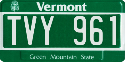 VT license plate TVY961