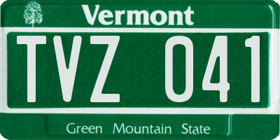 VT license plate TVZ041