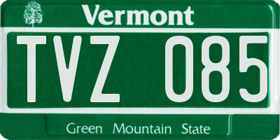 VT license plate TVZ085