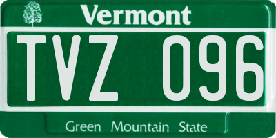 VT license plate TVZ096
