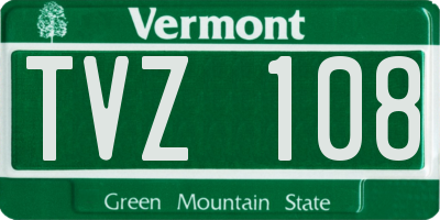 VT license plate TVZ108