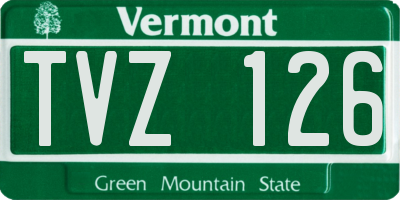 VT license plate TVZ126
