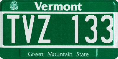 VT license plate TVZ133