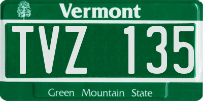 VT license plate TVZ135