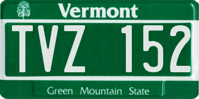VT license plate TVZ152