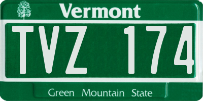 VT license plate TVZ174
