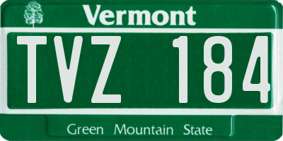 VT license plate TVZ184