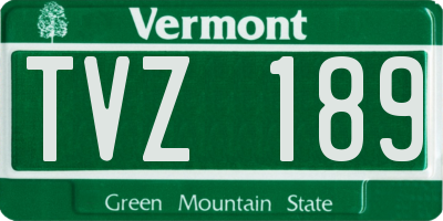 VT license plate TVZ189
