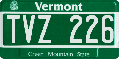 VT license plate TVZ226