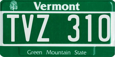 VT license plate TVZ310