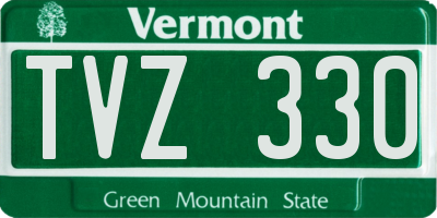 VT license plate TVZ330