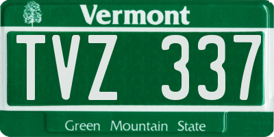 VT license plate TVZ337