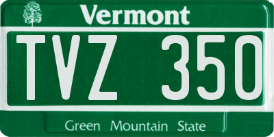 VT license plate TVZ350