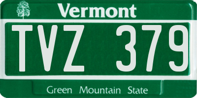 VT license plate TVZ379
