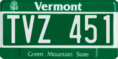 VT license plate TVZ451