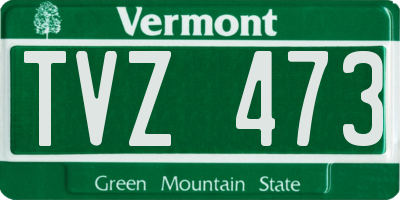 VT license plate TVZ473