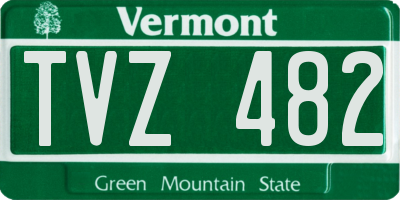 VT license plate TVZ482