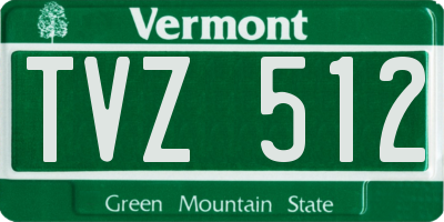 VT license plate TVZ512