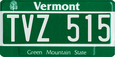 VT license plate TVZ515