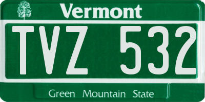 VT license plate TVZ532