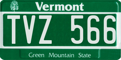 VT license plate TVZ566