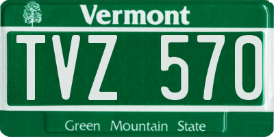 VT license plate TVZ570
