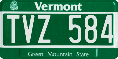 VT license plate TVZ584