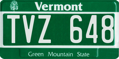 VT license plate TVZ648
