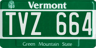 VT license plate TVZ664