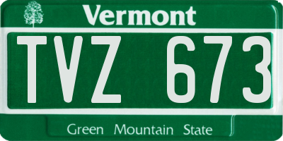 VT license plate TVZ673