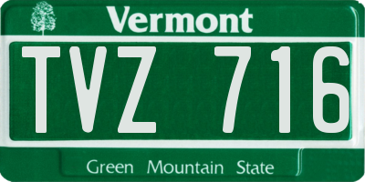 VT license plate TVZ716