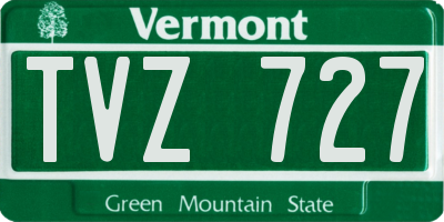 VT license plate TVZ727