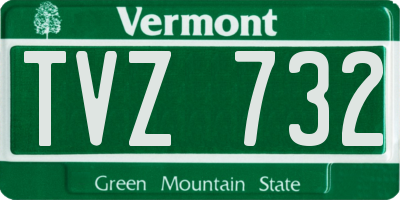 VT license plate TVZ732