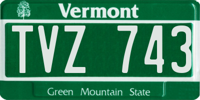 VT license plate TVZ743