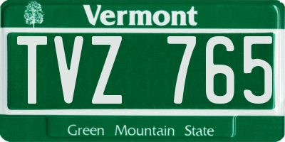 VT license plate TVZ765
