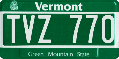VT license plate TVZ770