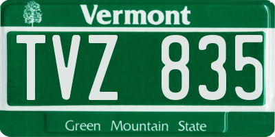 VT license plate TVZ835