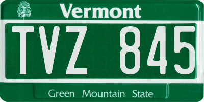 VT license plate TVZ845