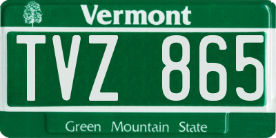 VT license plate TVZ865