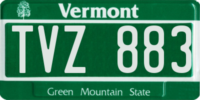 VT license plate TVZ883