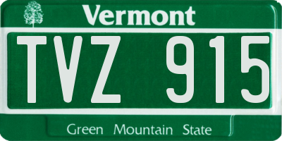 VT license plate TVZ915